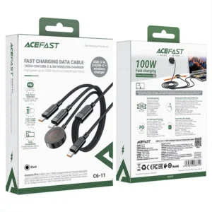 ACEFAST C6-11 3-in-1 100W Charging Data Cable with Wireless Charger