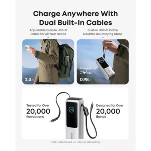 Anker 165W 25000mAh Laptop Power Bank with Built-in and Retractable Cables - Image 8