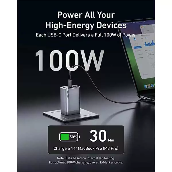 Anker Prime 100W 3 Ports GaN Charger (A2688)