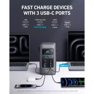 Anker SOLIX C200 DC Portable Power Station – 192Wh 200W