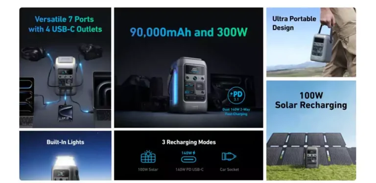 Anker SOLIX C300 DC Portable Power Station – 288Wh 300W