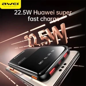 Awei P10K 10000mAh 22.5W 3 in 1 Portable Power Bank