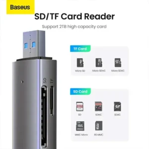 Baseus Airjoy USB-A & Type-C to SD/TF Card Reader - Image 5
