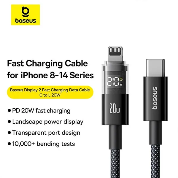 Baseus Display 2 PD 20W Type-c to Lightning Fast Charging Data Cable