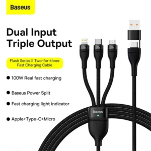 Baseus Flash Series Two for three Fast Charging 100W Data Cable 1.2m