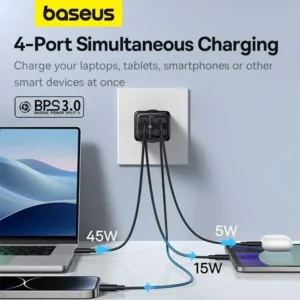 Baseus GaN6 Pro 65W 4 Ports Fast Charger with 100W C to C Cable