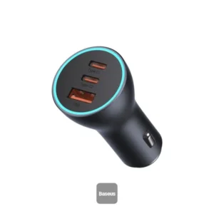 Baseus Golden Contactor Pro Triple Fast Charger Car Charger 65W USB+2 Type-C Ports