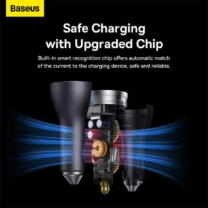 Baseus Golden Contactor Pro Triple Fast Charger Car Charger 65W USB+2 Type-C Ports
