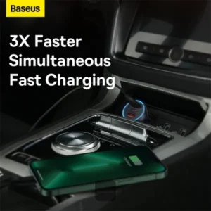 Baseus Golden Contactor Pro Triple Fast Charger Car Charger 65W USB+2 Type-C Ports - Image 5