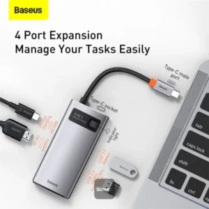 Baseus Metal Gleam Series 4 in 1 Multifunctional Type-C HUB Docking Station