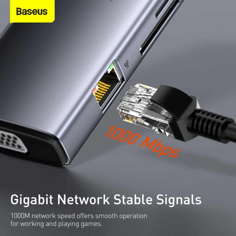 Baseus Metal Gleam Series 9 in 1 Multifunctional Type-C HUB Docking Station