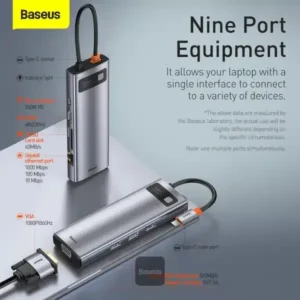 Baseus Metal Gleam Series 9 in 1 Multifunctional Type-C HUB Docking Station - Image 6