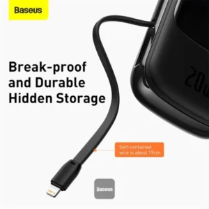 Baseus Qpow 20W 20000mAh Digital Display Power Bank with Lightning Cable