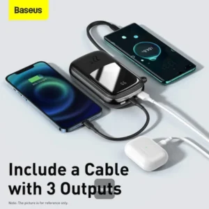 Baseus Qpow 22.5W 20000mAh Digital Display Power Bank with USB C Cable