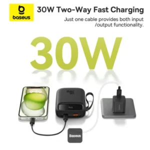 Baseus Qpow2 30W 20000mAh Dual Type-C Cable Digital Display Fast Charge Power Bank