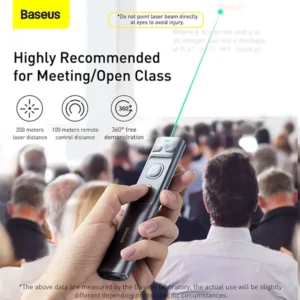 Baseus Rechargeable Orange Dot Wireless Presenter (Green Laser) - Image 3