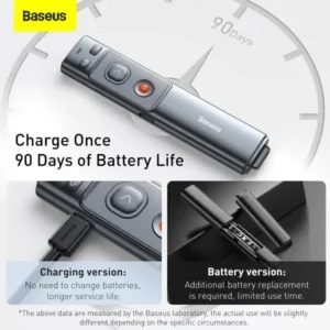 Baseus Rechargeable Orange Dot Wireless Presenter (Green Laser)