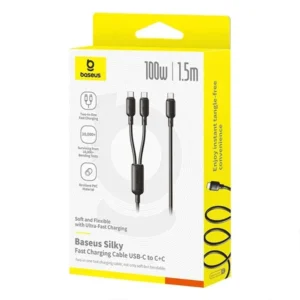 Baseus Silky Series 100W Type-C to Dual Type-C Fast Charging Cable - Image 4