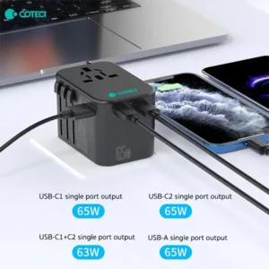 Coteci 65W GaN Universal Travel Adapter