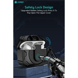 Coteci Airpods 4 Battle Armor Carbon Fiber Print Case - Image 4