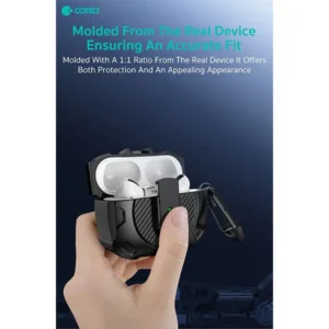 Coteci Airpods 4 Battle Armor Carbon Fiber Print Case - Image 6