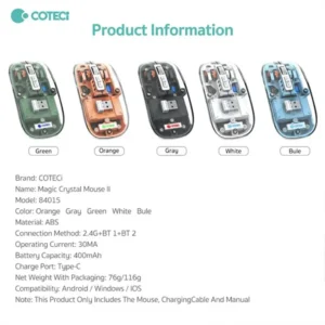 Coteci Magic Crystal II Three Mode Mouse - Image 4