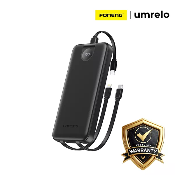 Foneng PX106 10000mAh 22.5W Power Bank with Built-In 3 Cables