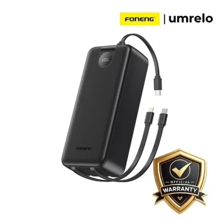 Foneng PX108 30000mAh 22.5W Power Bank with Built-In 3 Cables