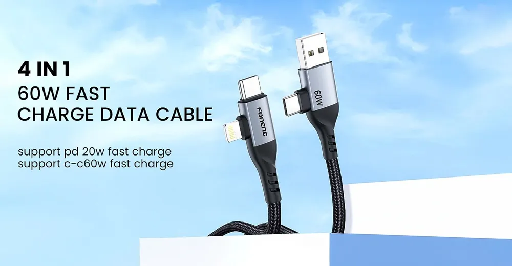 Foneng X92 60W Braided Fast Charging 4-in-1 Cable