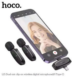 Hoco L15 Type C & Lightning Dual Mic Lavalier Wireless Microphone