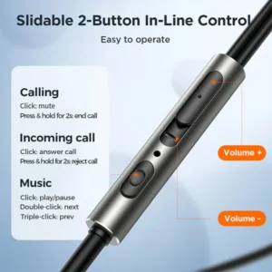 JOYROOM JR-EW03 Wired In-Ear Metal Wired Earphones - Image 3