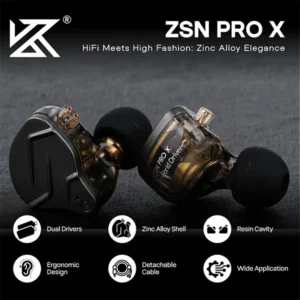 KZ ZSN PRO X Dual Driver Hybrid Metal Earphones