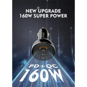 LDNIO C102 160W 3-Port Car Charger with 100W Type-C to Type-C Cable