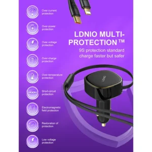 LDNIO C107 30W Wired Type-C OR Lightning Ultra Fast Car Charger
