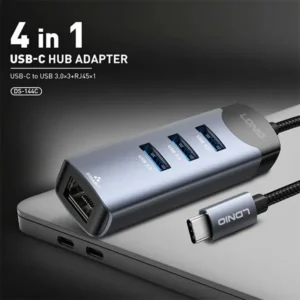 LDNIO DS-144C Type-C to USB-A 3+RJ45 1 Network Data Transmission Hub