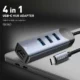 LDNIO DS-144C Type-C to USB-A 3+RJ45 1 Network Data Transmission Hub