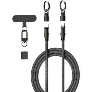 LDNIO LC22C 65W Fast Charging Nylon Lanyard Type-C Data Cable 1.2M