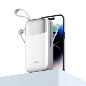 LDNIO PQ30 30000mAh Power Bank Built-in Charging Cable