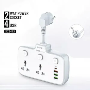 LDNIO SC2413 PD & QC3.0 2 Universal Outlets Power Socket