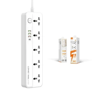 LDNIO SC5415 5 Socket 20W PD + QC3.0 4 USB Power Strip EU Plug