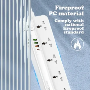 LDNIO SC5415 5 Socket 20W PD + QC3.0 4 USB Power Strip EU Plug