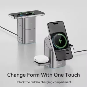 Maxco MW15 Geometry II Qi2 15W 3-in-1 Magsafe Wireless Charger - Image 5