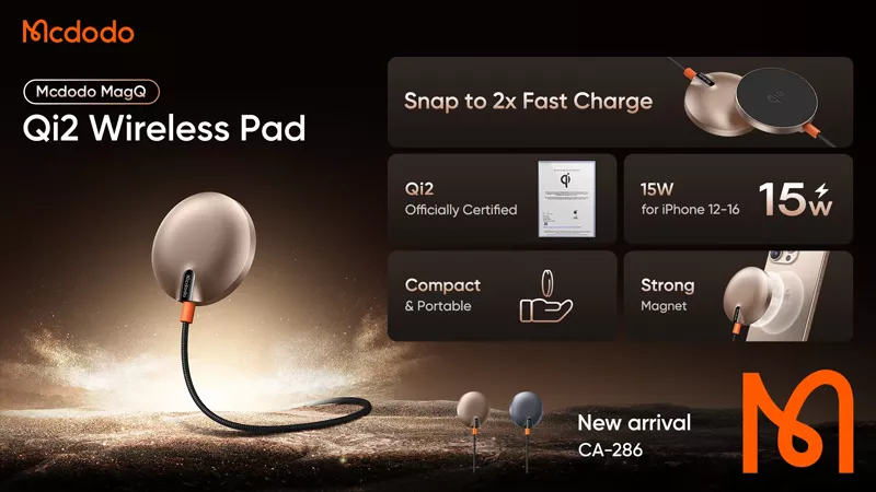 Mcdodo CH-286 MagQ Qi2 Magnetic 15W Wireless Charger
