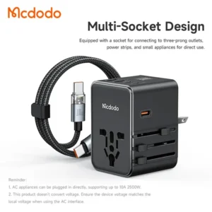 Mcdodo CP-598 70W GaN Universal Travel Adapter with 100W C to C Cable - Image 5