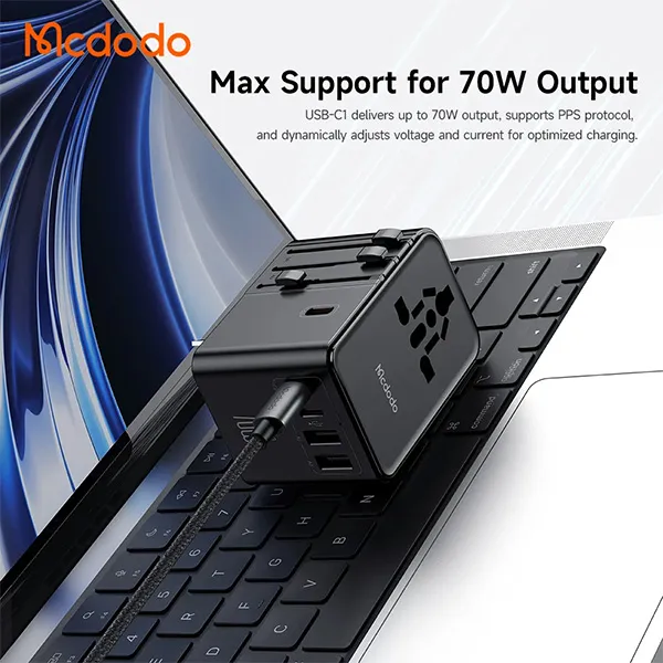 Mcdodo CP-598 70W GaN Universal Travel Adapter with 100w C to C Cable
