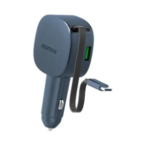 Momax 1-MOVE+ 60W 2 Port Car Charger with Built-in Retractable cable UC19