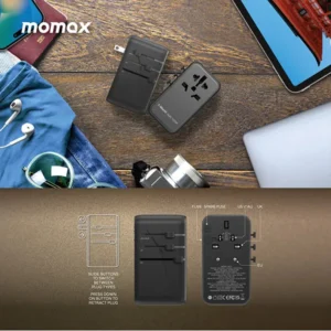 Momax 1-World 100W GaN 4 ports + AC Travel Adapter UA10