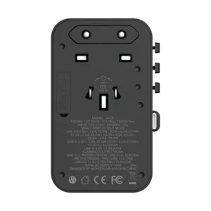 Momax UA18D 1-World+ 70W GaN 3-Ports Travel Charger with Built-in USB-C Cable