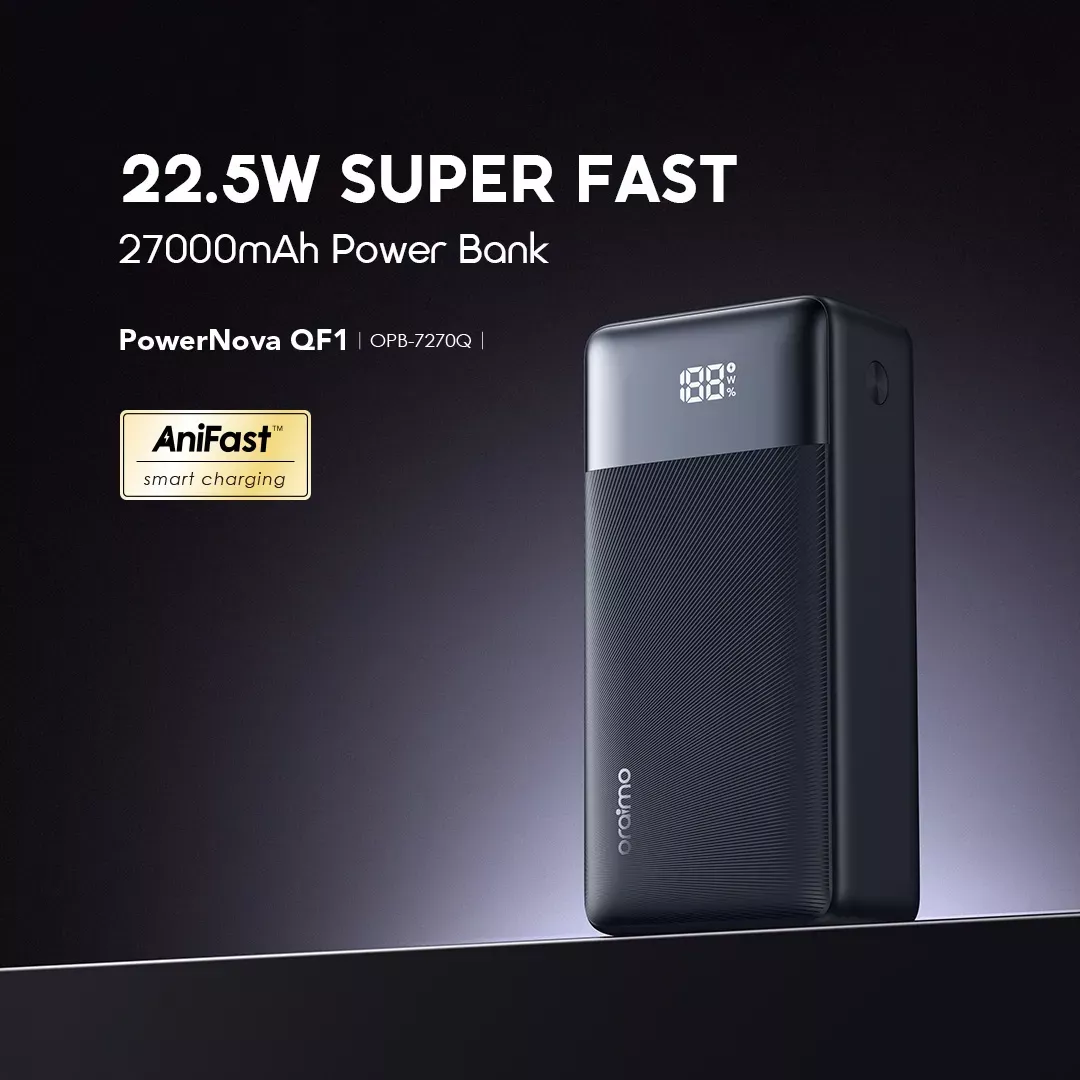 Oraimo PowerNova QF1 27000mAh 22.5W Power Bank with Digital Display
