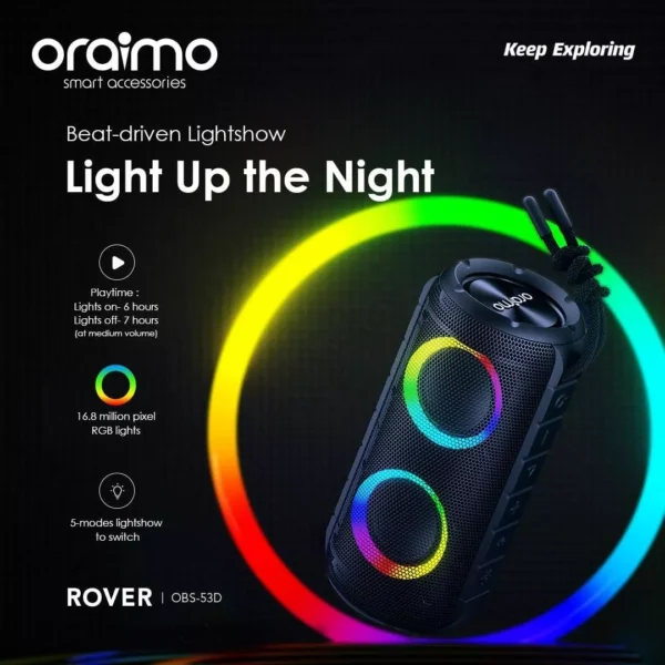 Oraimo Rover 12W RGB Lights Bluetooth Speaker